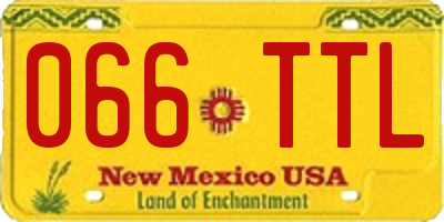 NM license plate 066TTL