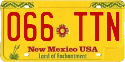 NM license plate 066TTN