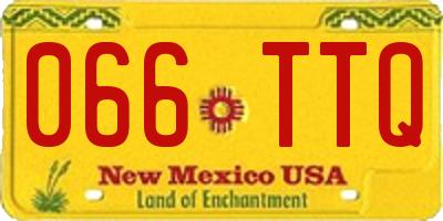 NM license plate 066TTQ
