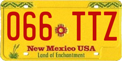 NM license plate 066TTZ