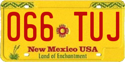NM license plate 066TUJ
