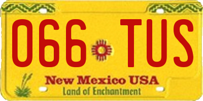 NM license plate 066TUS