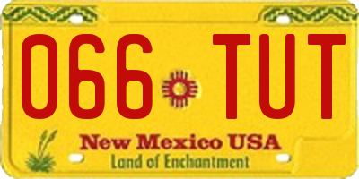 NM license plate 066TUT
