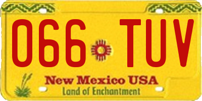 NM license plate 066TUV