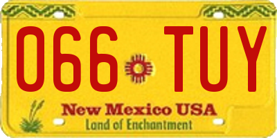 NM license plate 066TUY