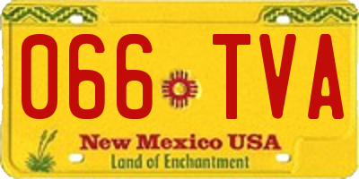 NM license plate 066TVA