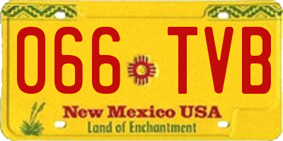 NM license plate 066TVB