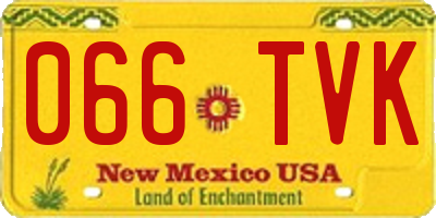 NM license plate 066TVK