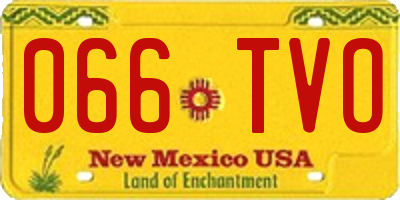 NM license plate 066TVO