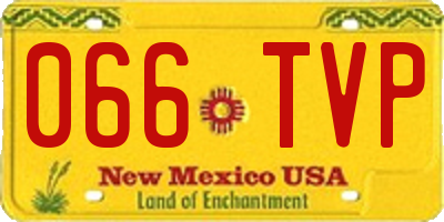 NM license plate 066TVP