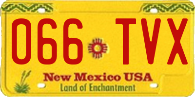 NM license plate 066TVX