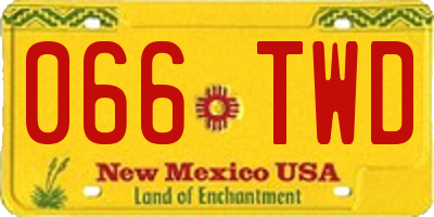 NM license plate 066TWD