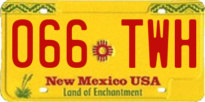 NM license plate 066TWH