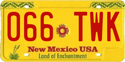 NM license plate 066TWK