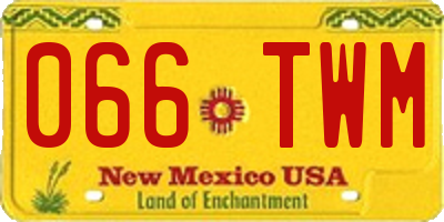 NM license plate 066TWM