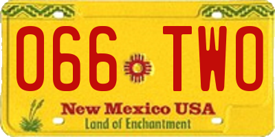 NM license plate 066TWO