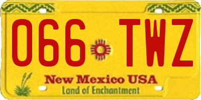 NM license plate 066TWZ