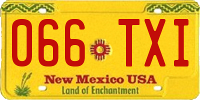 NM license plate 066TXI