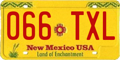NM license plate 066TXL