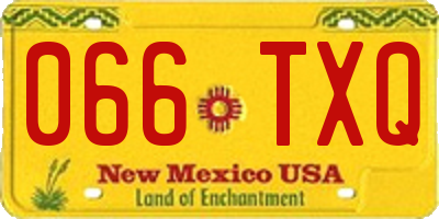 NM license plate 066TXQ