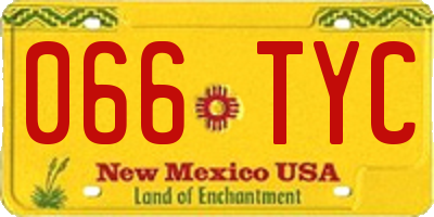 NM license plate 066TYC