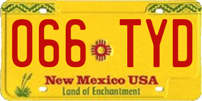 NM license plate 066TYD