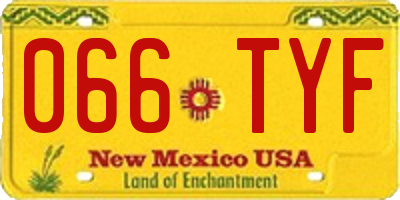 NM license plate 066TYF