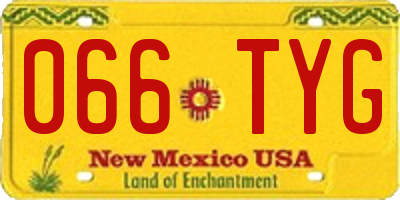 NM license plate 066TYG