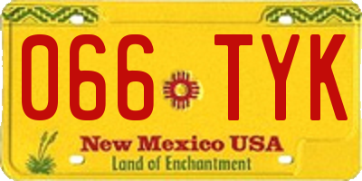 NM license plate 066TYK