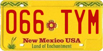 NM license plate 066TYM