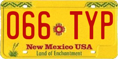 NM license plate 066TYP