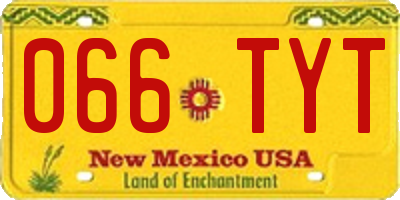 NM license plate 066TYT