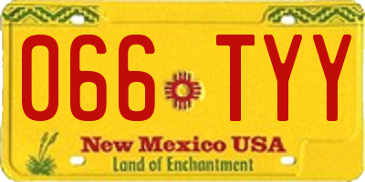 NM license plate 066TYY