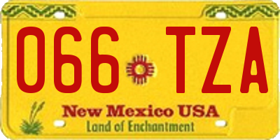 NM license plate 066TZA