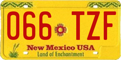 NM license plate 066TZF