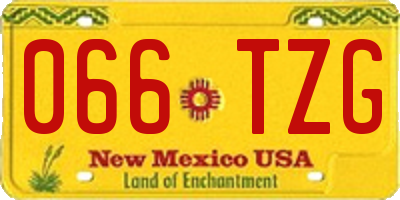 NM license plate 066TZG