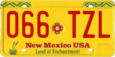 NM license plate 066TZL