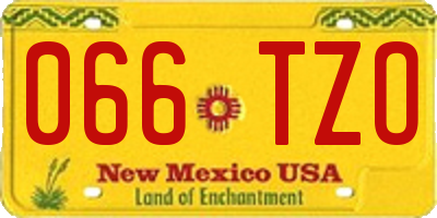 NM license plate 066TZO