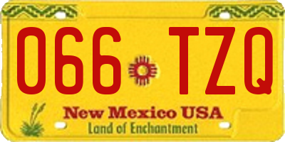NM license plate 066TZQ