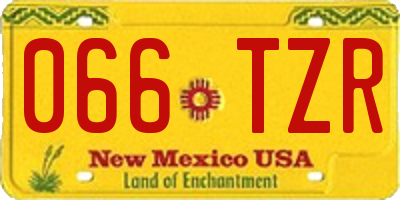 NM license plate 066TZR