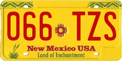 NM license plate 066TZS