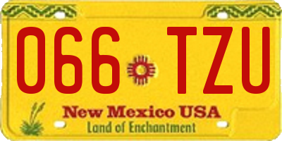 NM license plate 066TZU