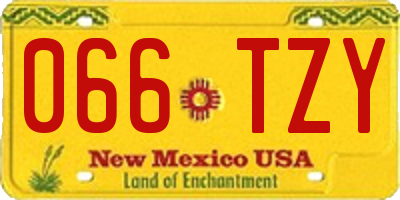 NM license plate 066TZY