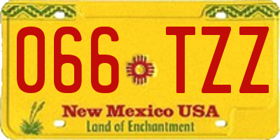 NM license plate 066TZZ