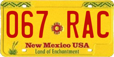 NM license plate 067RAC