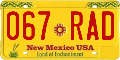 NM license plate 067RAD