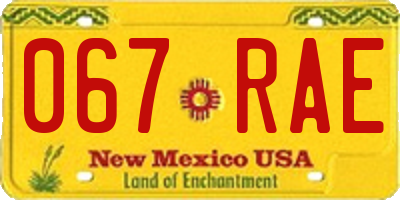 NM license plate 067RAE