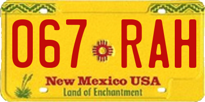 NM license plate 067RAH