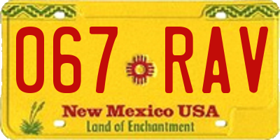 NM license plate 067RAV