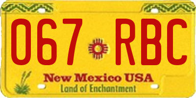 NM license plate 067RBC